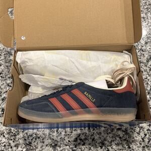 Adidas Men's Gazelle Indoor Suede Striped Shoes Navy Red White Size 9.5 JH5404